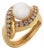 Vintage Pearl Diamond 18k Yellow Gold Ring, Size 6 For Sale