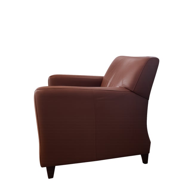 Mid-Century Modern Mid 20th Century Bradington & Young Brown Leather Chair For Sale - Image 3 of 10