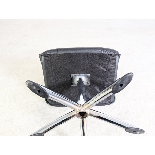 Black Vintage Ottoman in Leather, 1990s For Sale - Image 8 of 9