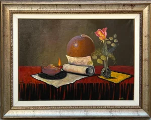 A. Bonetti, Still Life, 20th Century, Oil Painting on Canvas, Framed