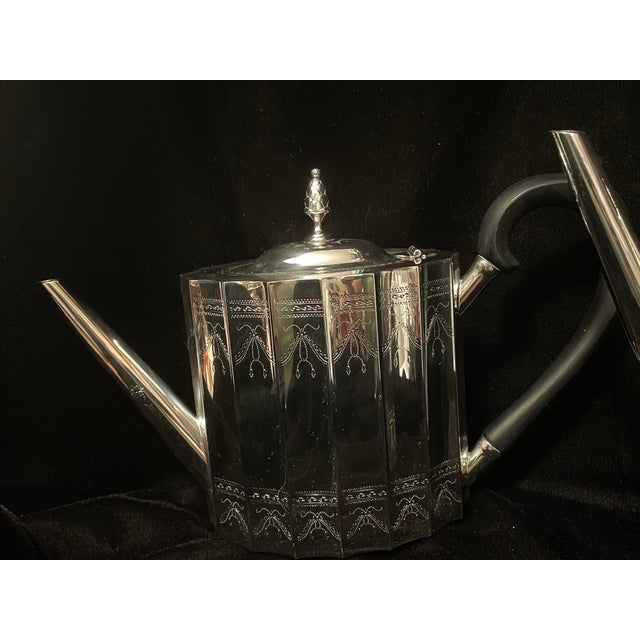 1920s Tiffany & Company Paul Revere Fluted Panel Silverplate Tea Set For Sale - Image 9 of 12