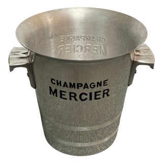 Vintage French Champagne Mercier Metal Ice Bucket For Sale