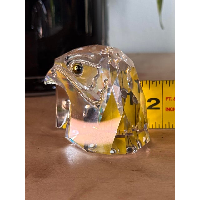 Vintage Swarovski Crystal Falcon Head Bust For Sale - Image 6 of 9