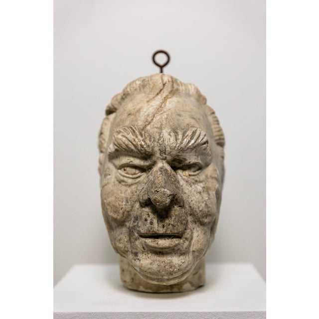 Plaster Sculpture Depicting a Man's Head, 1960s For Sale - Image 6 of 6