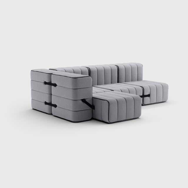 Modular Three-Seater Sofa in Jet Fabric by Ambivalenz, Set of 9 For Sale - Image 17 of 18