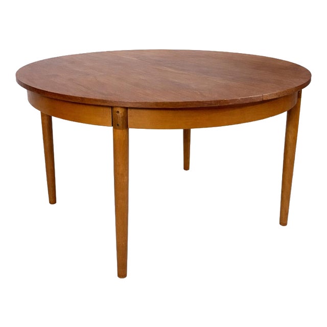 Vintage Danish Round Extending Dining Table For Sale