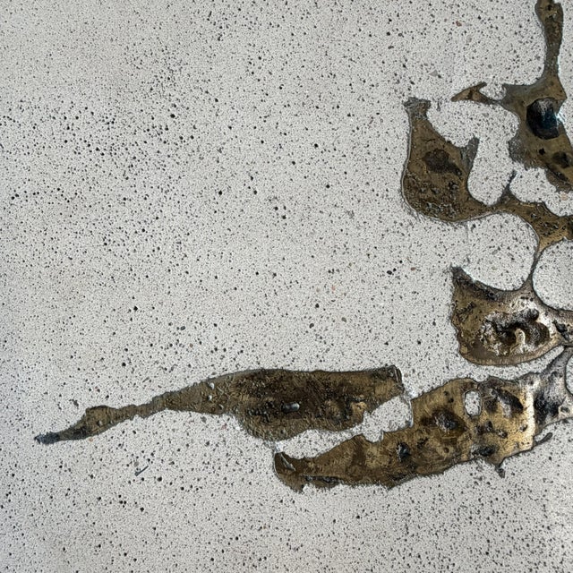 Late 20th Century Silas Seandel Signed "Terra" Cast Concrete and Bronze Coffee or Cocktail Table For Sale - Image 11 of 14