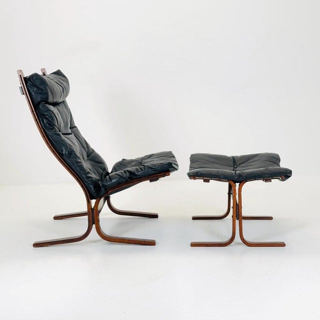 Mid-Century Lounge Chair Siesta and Its Ottoman by Ingmar Relling, Westnofa Furniture, Norway 1960s For Sale - Image 3 of 11