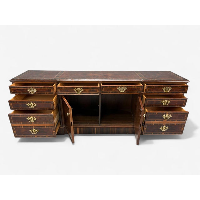 Georgian, Circassian Walnut, Burlwood, Brass, Sideboard, Usa, 1980s For Sale In New York - Image 6 of 13