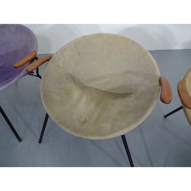 Danish Sueded Balloon Chairs by Hans Olsen for LEA Furniture, 1950s, Set of 4 For Sale - Image 16 of 18