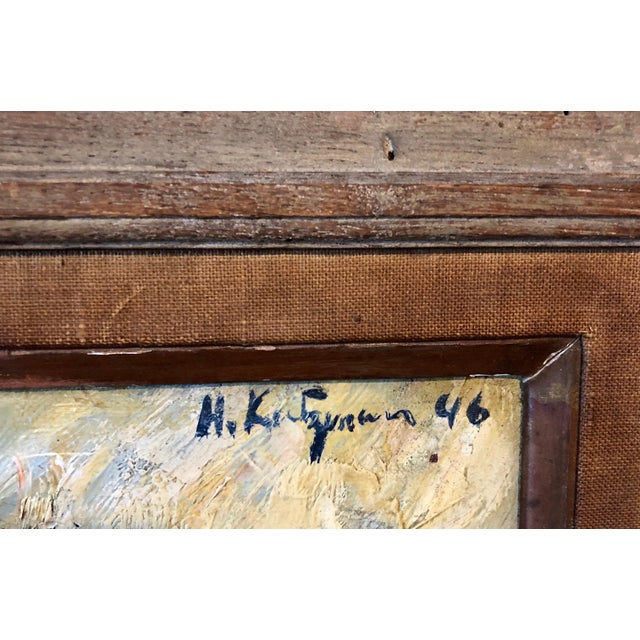 Herbert Katzman 1923-2004 (American artist active in New york, Illinois and Italy) Oil Painting Dated 1946. Signed....