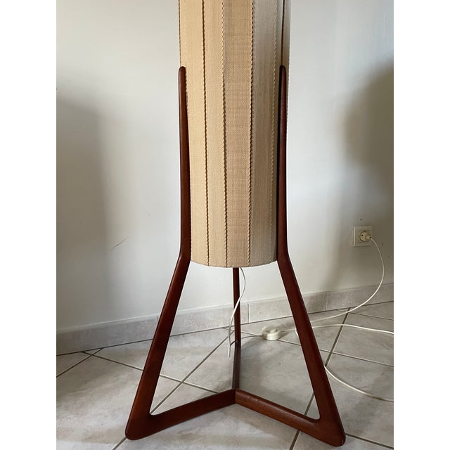 Teak Tripod Floor Lamp by Peter Hvidt and Olga Molgaard-Nielsen, 1960 For Sale - Image 3 of 13