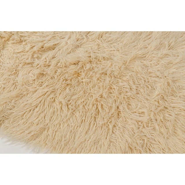 Antique Small Oushak Angora Wool Rug For Sale - Image 10 of 10