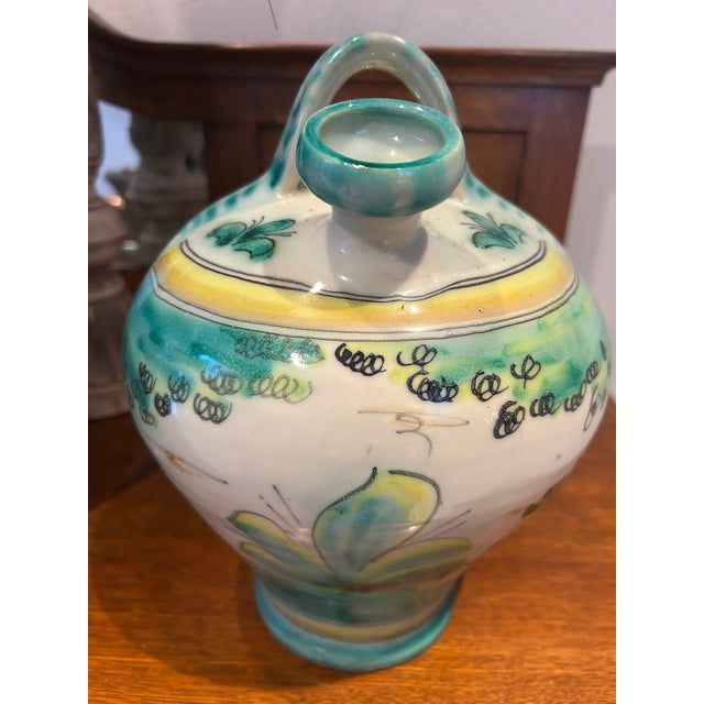 Vintage Mid 20th C Spanish Ceramic Botijo With Spouts and Handle For Sale - Image 4 of 6
