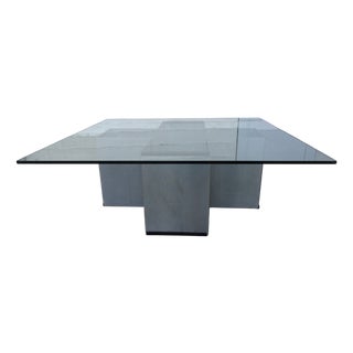 Metal and Glass Coffee Table in the style of Francois Monnet for Kappa, 1970s For Sale