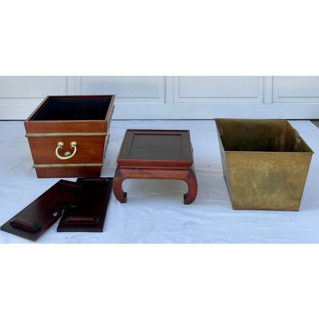 Mid-Century Rosewood and Brass Beverage Ice Box Attributed to George Zee For Sale - Image 11 of 13
