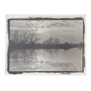 Vintage Cyanotype Lakeside Sunset Landscape Photograph For Sale