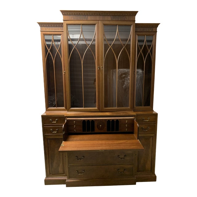 Antique Baker Wood and Glass Breakfront Secretaire Desk Chairish