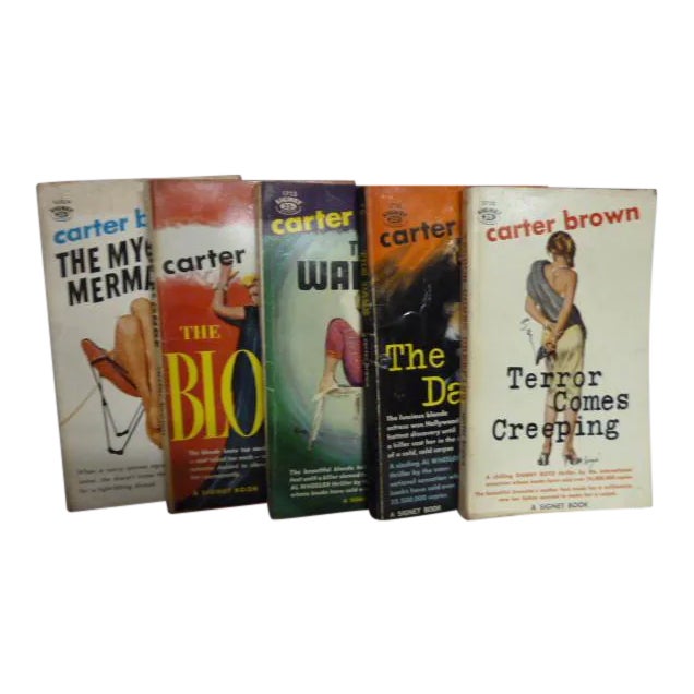 Carter Brown Vintage Mystery Books - Set of 5 For Sale