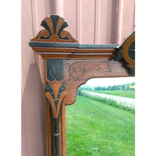 Antique Walnut Victorian Wall Pier Mirror 1880s For Sale In Cleveland - Image 6 of 12