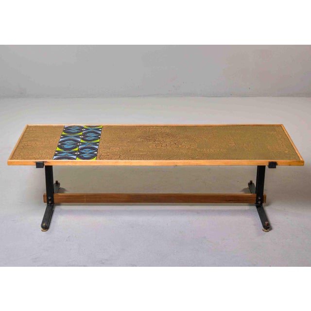 Mid-Century Italian Cocktail Table With Craquelure and Enamel Top For Sale In Detroit - Image 6 of 12
