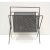 Industrial Mid 20th Century Black Perforated Metal Magazine Rack For Sale - Image 3 of 5