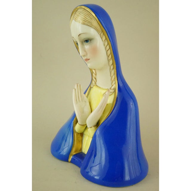 20th Century Ceramic Bust of the Madonna from Lenci, Turin, Italy For Sale - Image 4 of 18