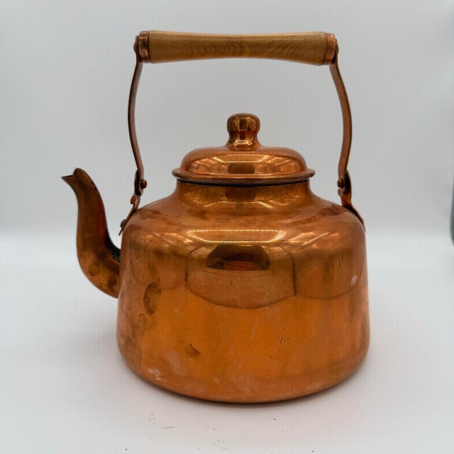 Vintage L’Etoile Fantuzzi Chile Copper Kettle With Wood Handle For Sale - Image 12 of 12