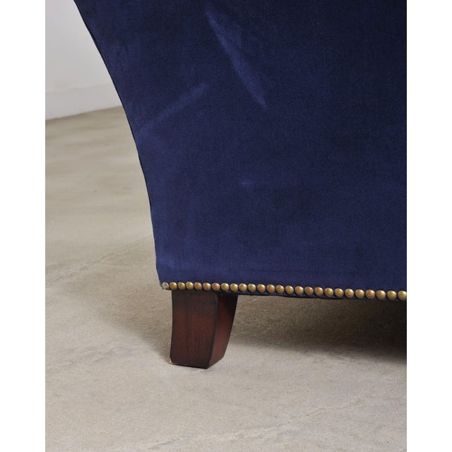 Ralph Lauren English New Bohemian Artist’s Chair in Blue Velvet For Sale - Image 17 of 18
