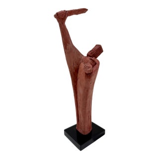 1960s Larry Mohr Terracotta Modern Abstract Figurative Sculpture Signed From Artist Estate For Sale