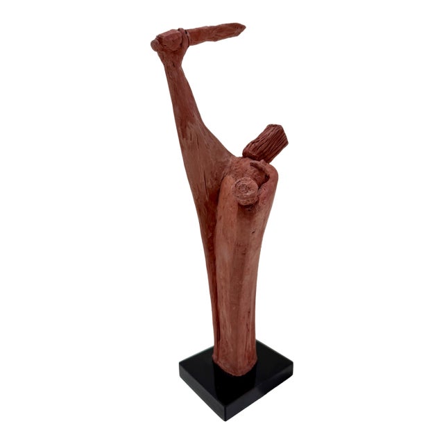 1960s Larry Mohr Terracotta Modern Abstract Figurative Sculpture Signed From Artist Estate For Sale