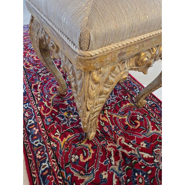 Italian Baroque Style Giltwood Benches/ Stools - A Pair For Sale - Image 11 of 14