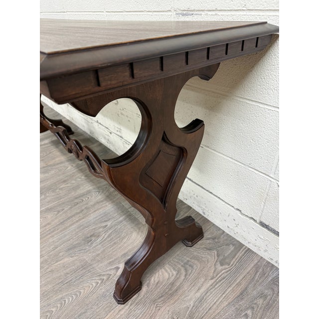Vintage Tudor or Spanish Revival Style Sofa Table Console Table Hall Table For Sale - Image 13 of 14