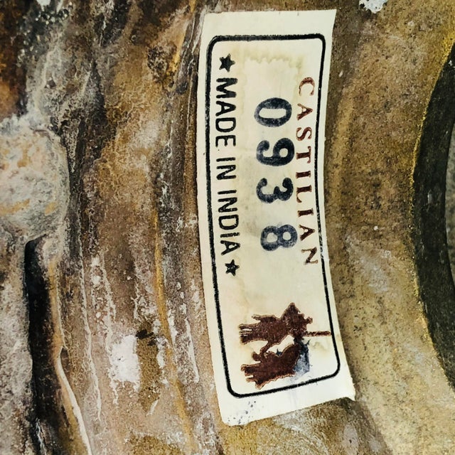 Brass Castilian French Empire Style Brass Pedestal Center Bowl For Sale - Image 8 of 12