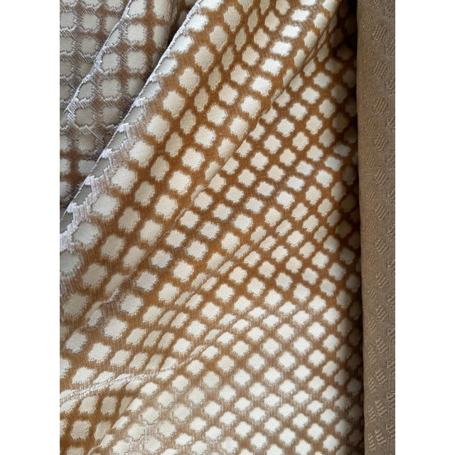 Modern Scalamandré Pomfret Silk Cut Velvet Fabric - Coffee on Beige by the Yard For Sale - Image 3 of 5