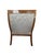 English Neoclassical Walnut Lounge Chair With Paisley Upholstery Transitional Designer Accent Chair For Sale - Image 3 of 8