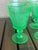 American 1930s Art Deco Green Pressed Uranium Vaseline Glass Goblets - Set of 6 For Sale - Image 3 of 5