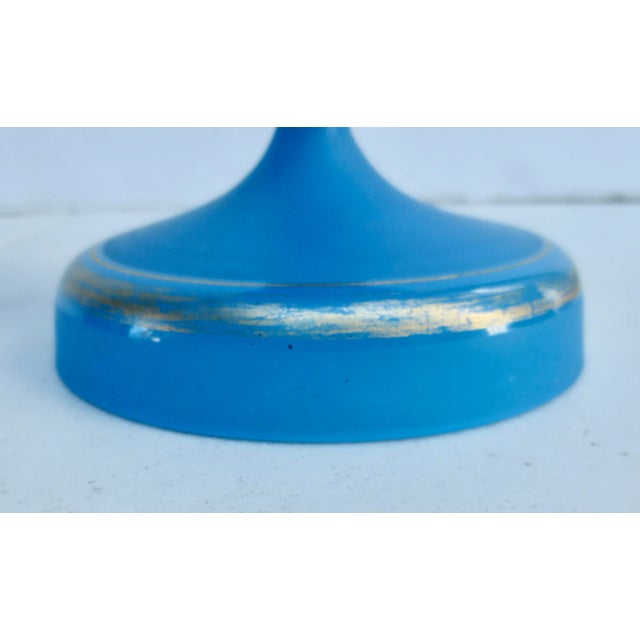 Glass French Blue Opaline Vase Circa 1880s' For Sale - Image 7 of 8