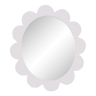 Fleur Home Carnival Iris Oval Mirror in Lite Lavender, 37x32 For Sale
