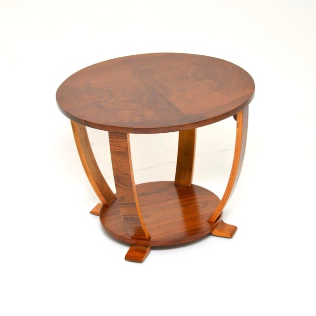 Brown Art Deco Figured Walnut Occasional Side, 1930s For Sale - Image 8 of 8