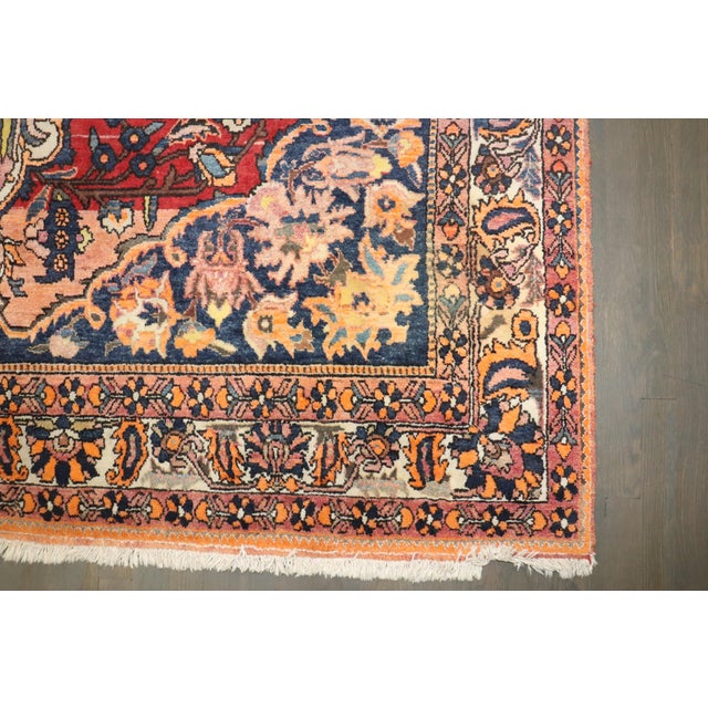 Red Vintage Zabihi Collection Persian Bakhtiari Rug - 6'7" x 9'9" For Sale - Image 8 of 12