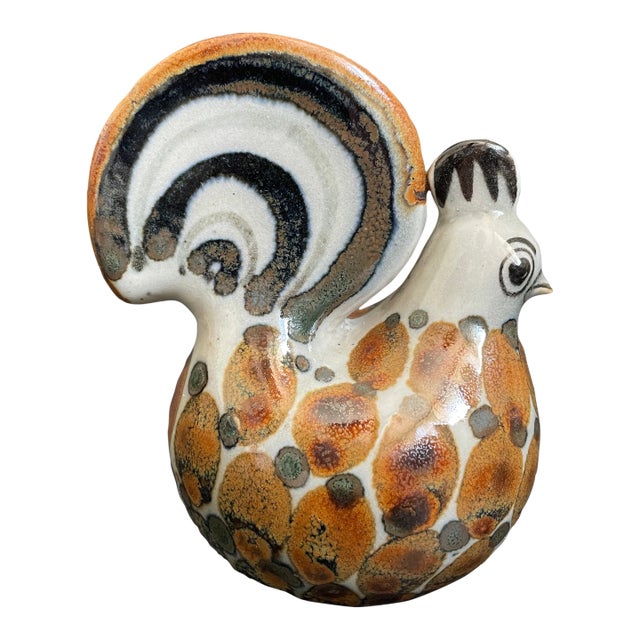 Vintage Mexican Folk Art Tonala Pottery Rooster For Sale