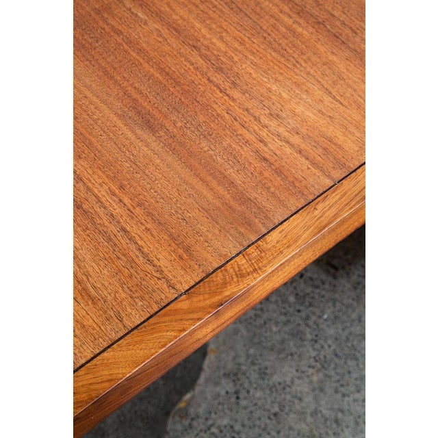 1960s Mid Century Modern Desk Solid Walnut Executive Office 3 Drawer Floating Chrome For Sale - Image 9 of 12