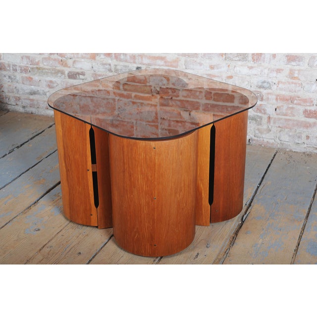 Cylinder diameter: 37cm (14,56in) This specific extendable serving table, originating from the 1960s, represents an...