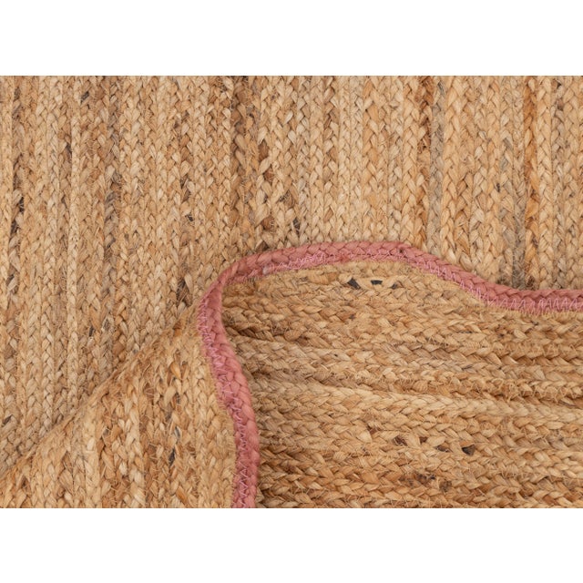 Not Yet Made - Made To Order 4x6Ft. Pink Wave Scallop Edge Jute Rug For Sale - Image 5 of 12