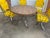Set of Vintage Mid Century Chromes and Yellow Vinyls Four Chairs and Table For Sale - Image 4 of 8
