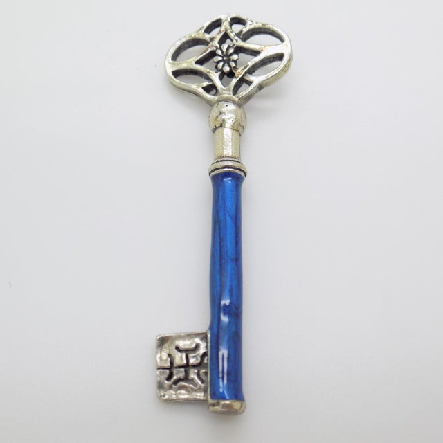 1 X Vintage Italian Handmade Genuine Silver "Loves Me, Loves Me Not" Real Life Size Key For Sale - Image 4 of 10
