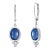 14k Gold Lever Back Earrings With 4.15 Carat Cabochon Sapphire and Diamond, A Pair For Sale