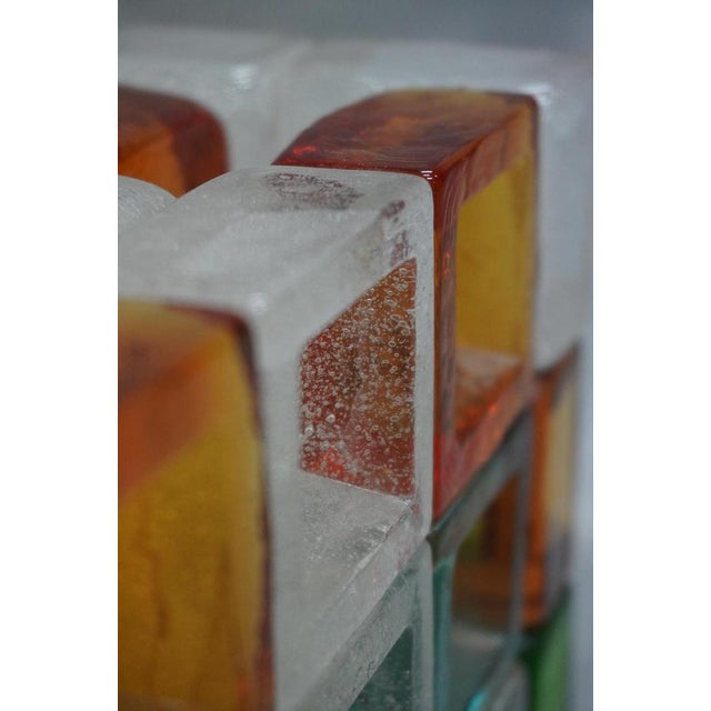 Sculptural Glass Cube Table Lamp by Albano Poli for Poliarte, Italy, 1970s For Sale - Image 9 of 10