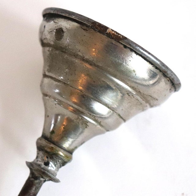 Early 20th Century American Silverplate, Brass and Wood Church Candle